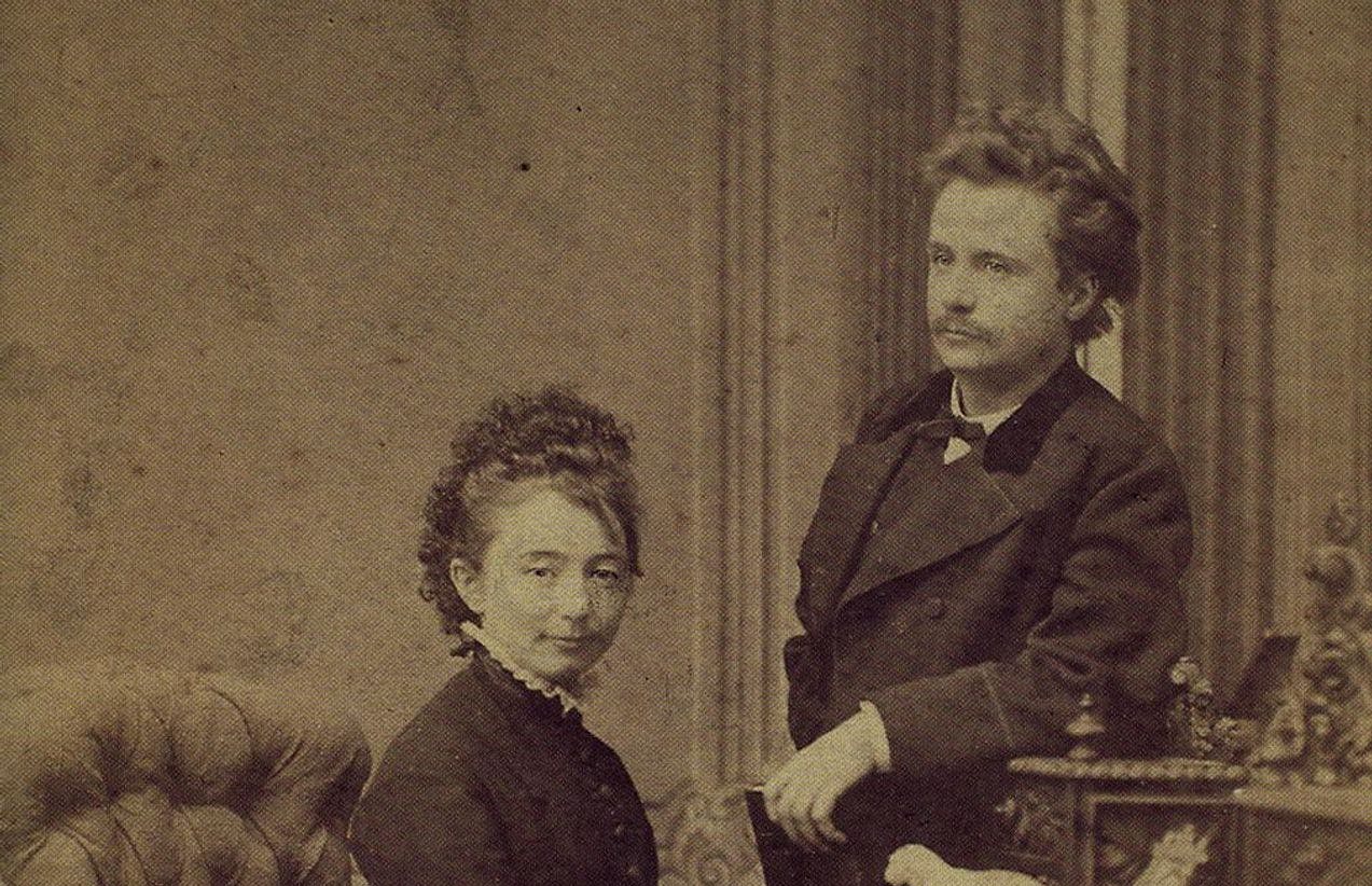 Edvard og Nina Griegs bryllupsbilde tatt i 1867.