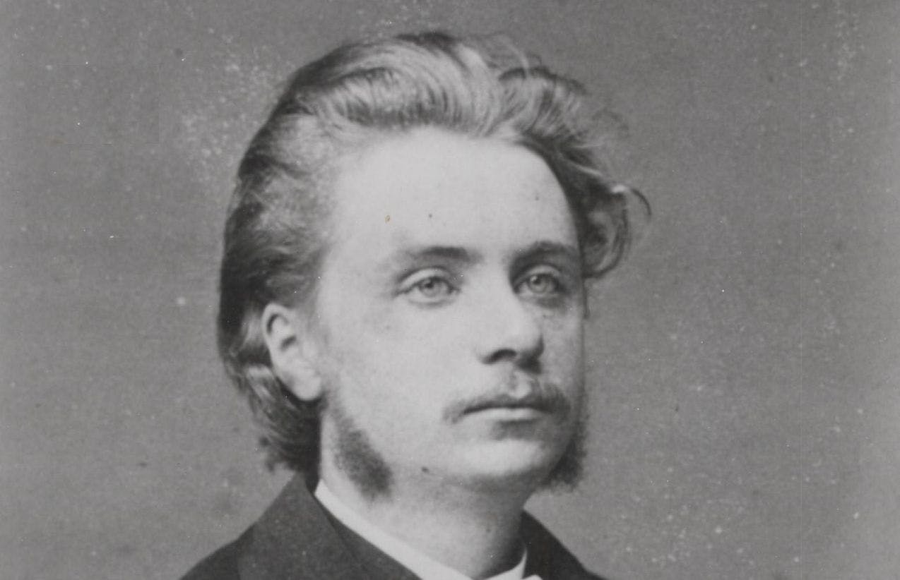 Portrett av Edvard Grieg som student, ca. 1866. 