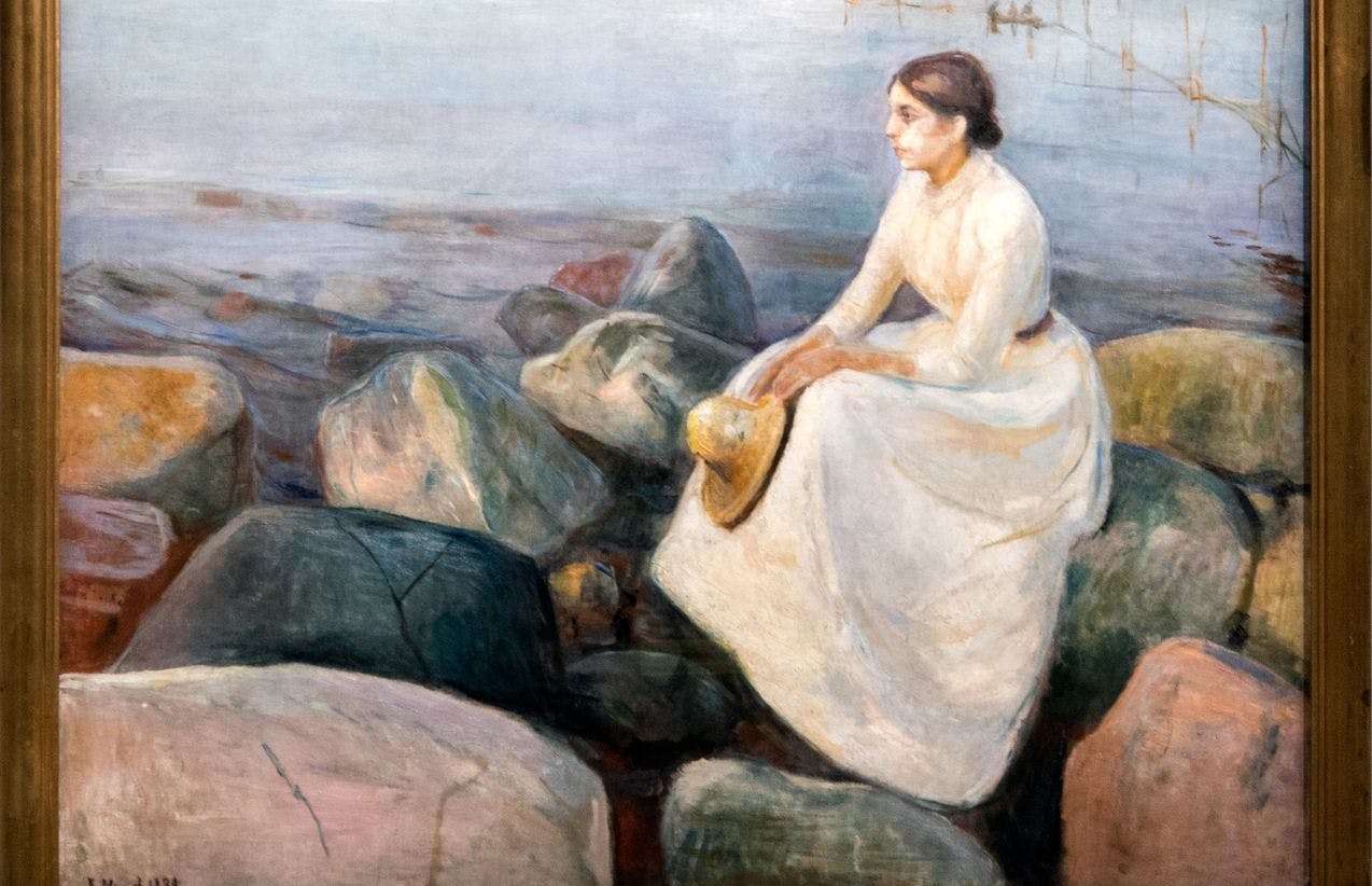 Maleriet Inger på stranden av Edvard Munch på utstilling i Paris